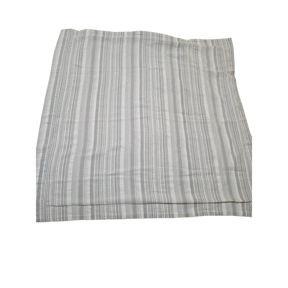 Pottery Barn Euro Decorative Pillow Cover 26 x 26 Cotton Gray White Stripe K4.1